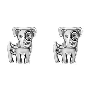 Sterling Silver Spotted Dog Stud Earrings
